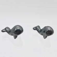 Load image into Gallery viewer, Carved Animals Hematite Whale Beads
