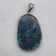 Load image into Gallery viewer, Chrysocolla Sterling Silver Oval Pendant | 2" Long | Blue, Green | 1 Pendant |