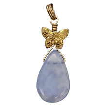 Load image into Gallery viewer, Blue Chalcedony Designer 14K Gold Filled Pendant | 22x12x6mm | 1 5/8" Long |