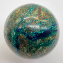 Load image into Gallery viewer, Azurite Chrysocolla Scrying Sphere | 2" | 190g | Green Blue Tan | 1 Sphere |
