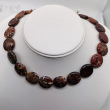 Load image into Gallery viewer, Red Brecciated Jasper 20mm Coin Bead Strand 109568