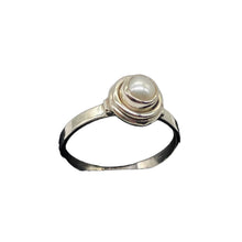 Load image into Gallery viewer, Pearl Sterling Silver Round Ring | Size 8 | White |
