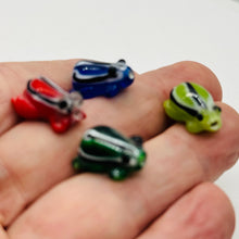 Load image into Gallery viewer, Frog Lampwork Glass Jumping Frog Beads | 17x12x9mm | Multi-Color | 4 Beads