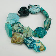 Load image into Gallery viewer, Designer Natural 29 to 26mm! Chrysocolla Pendant Bead Strand 110136C