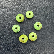 Load image into Gallery viewer, Gaspeite Hi Grade 3mm Rondelle Beads | 3mm | Green Brown | 6 Beads |