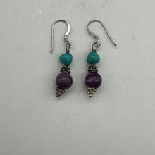 Load image into Gallery viewer, Designer Lavenderite - Turquoise with Solid Sterling Silver Earrings 5708