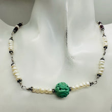 Load image into Gallery viewer, Designer Original Ruby Jade Pearl Sterling Silver 20 inch Necklace