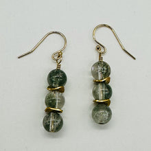 Load image into Gallery viewer, Sparkling Actinolite Quartz 14K Gold Filled Earrings | 1 1/2" long | 1 Pair |