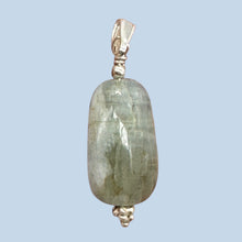 Load image into Gallery viewer, Aquamarine and Sterling Silver Drop Pendant | 1 3/8" Long | Aqua | 1 Pendant |