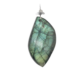 Load image into Gallery viewer, Labradorite Sterling Silver Drop Pendant | 2" Long | Blue Green |