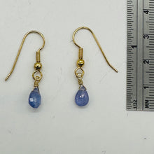 Load image into Gallery viewer, Tanzanite 14K Gold Filled Drop Wire Wrap Earrings | Lavender | 1 Inch Long |
