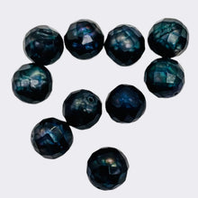 Load image into Gallery viewer, Faceted Fresh Water Pearl Round Parcel | 7mm | Iridescent Blue | 10 Pearls |