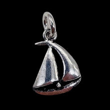 Load image into Gallery viewer, Sailing Boat Sterling Silver Charm | 3/4" Long | Silver | 1 Pendant |