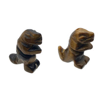 Load image into Gallery viewer, T-Rex Dinosaur 2 Tiger's Eye Tyrannosaurus Rex Beads | 21x18x7.5mm | Golden