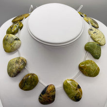 Load image into Gallery viewer, Natural Chartruese Turquoise Drop Bead Strand 103158F