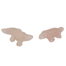 Load image into Gallery viewer, Rosie Gators 2 Carved Rose Quartz Alligators Beads | 28x14x7mm | Pink