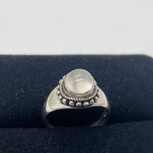 Load image into Gallery viewer, Moonstone Cat's Eye Sterling Silver Oval Ring | Size 5.5 | Clear | 1 Ring |