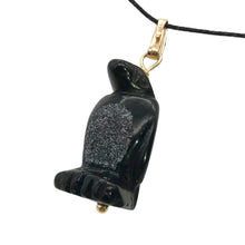 Load image into Gallery viewer, Obsidian Penguin Pendant Necklace | Semi Precious Stone Jewelry | 14K Pendant