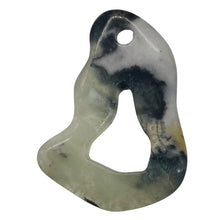 Load image into Gallery viewer, Serpentine New Jade 14g Irregular Loop Pendant Bead | 54x40x5mm | Gray, White |