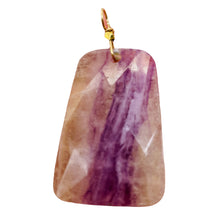 Load image into Gallery viewer, Fluorite 14K Gold Filled Wire Wrap Trapezoid Pendant| 2" Long | Purple, Clear |