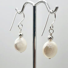Load image into Gallery viewer, Creamy White Coin FW Pearl Drop/Dangle Earrings | 1 1/4" Long | White | 1 Pair |