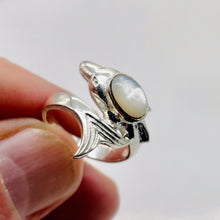 Load image into Gallery viewer, Mother of Pearl Leaping Dolphin Sterling Silver Ring | Size 6 | Silver | 1 Ring|