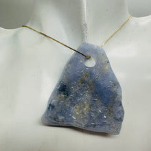 Load image into Gallery viewer, Druzy Blue Chalcedony Designer Pendant Bead | 125cts | 49x42x7mm | 1 Bead |