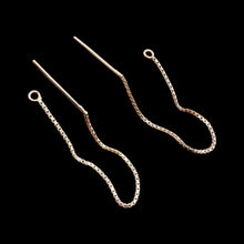 Load image into Gallery viewer, Ear Threader Sterling Silver Dangle Earrings | 2" Long | Silver | 1 Pair |