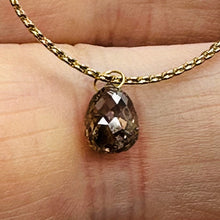 Load image into Gallery viewer, 1 Champagne 1.32cts Diamond Briolette 18K Pendant 10359I