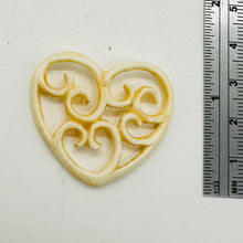 Load image into Gallery viewer, Delicate Carved Waterbuffalo Bone Heart Bead 10743