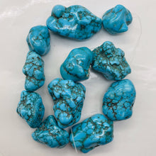 Load image into Gallery viewer, 53x33 to 27x25mm Turquoise Howlite Nugget Bead Strand 110170B