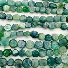 Load image into Gallery viewer, Kyanite Polished Rounded Nugget16" Strand | 10x10x6mm | Green, Silver| 45 Beads|