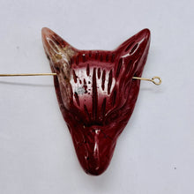 Load image into Gallery viewer, Red Jasper Carving Wolf Head Pendant Bead | 40x30x10mm | Red | 1 Bead |