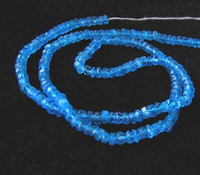 Load image into Gallery viewer, Neon Blue Apatite Faceted Roundel Semi Precious Gemstone Bead Strand