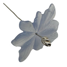 Load image into Gallery viewer, Chalcedony 28ct Hand Carved Flower Pendant Bead | 36x24x5mm | Blue | 1 Flower |
