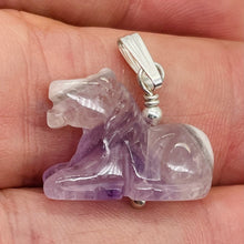Load image into Gallery viewer, Adorable Pony Amethyst Horse & Sterling Silver Pendant | 1 1/8" Long | 509268AMS