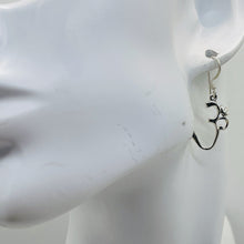Load image into Gallery viewer, Om Symbol Sterling Silver Earrings | 1 1/4" Long | Silver | 1 Pair |