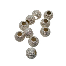 Load image into Gallery viewer, 8 Star Dust 3mm Shimmering Silver Round Beads 007845