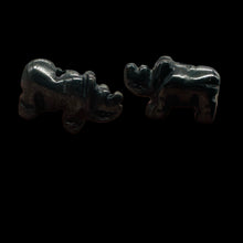 Load image into Gallery viewer, Sturdy 2 Carved Hematite Rhinosceros Beads 9275HM | 20x13x8mm | Silver black