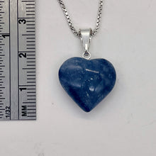 Load image into Gallery viewer, Aventurine Heart with Sterling Silver 18" Box Necklace | 7/8" Long | Blue |
