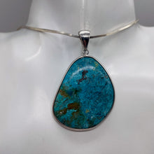 Load image into Gallery viewer, Chrysocolla Sterling Silver Oval Pendant | 2" Long | Blue | 1 Pendant |