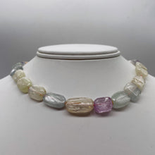 Load image into Gallery viewer, Kunzite 57G Flat Nugget Bead Strand| 20x10x5 to 12x11x5mm | Pink, Green, Clear |