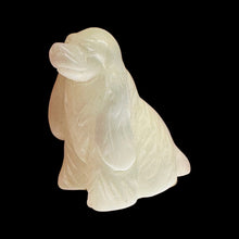 Load image into Gallery viewer, Cocker Spaniel Carved Statue | 1 Figurine | | 37x30x23mm | Clear, White