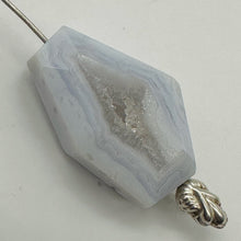 Load image into Gallery viewer, Chalcedony Druzy 30ct Designer Cut Pendant Bead| 29x17x10| Blue|1 Pendant Bead |