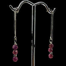 Load image into Gallery viewer, Glam Natural Sapphire & Silver Earrings 306618D