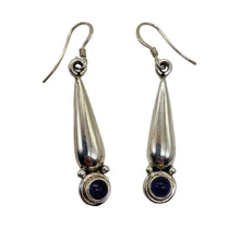 Load image into Gallery viewer, Semi-Precious Royal Natural Amethyst Sterling Silver Drop Earrings | 2" Long |