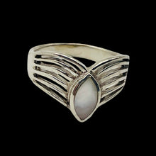 Load image into Gallery viewer, Mother of Pearl Sterling Silver Victory Wings Briolette Ring | 9.75 | Silver |