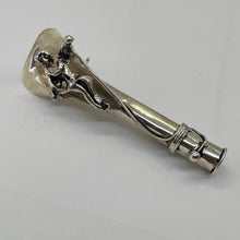 Load image into Gallery viewer, Cupid with Flute Sterling Silver Long Bell Pin | 2" Long | Silver | 1 Lapel Pin|