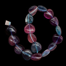 Load image into Gallery viewer, Fluorite Half Strand Round Heart Beads | 7" Long | Blue. Purple. Pink| 17 Beads|