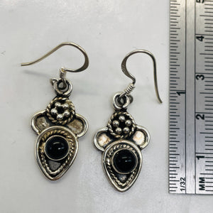 Stellar! Black Onyx Sterling Silver Drop/Dangle Earrings | 1 1/4" Long |